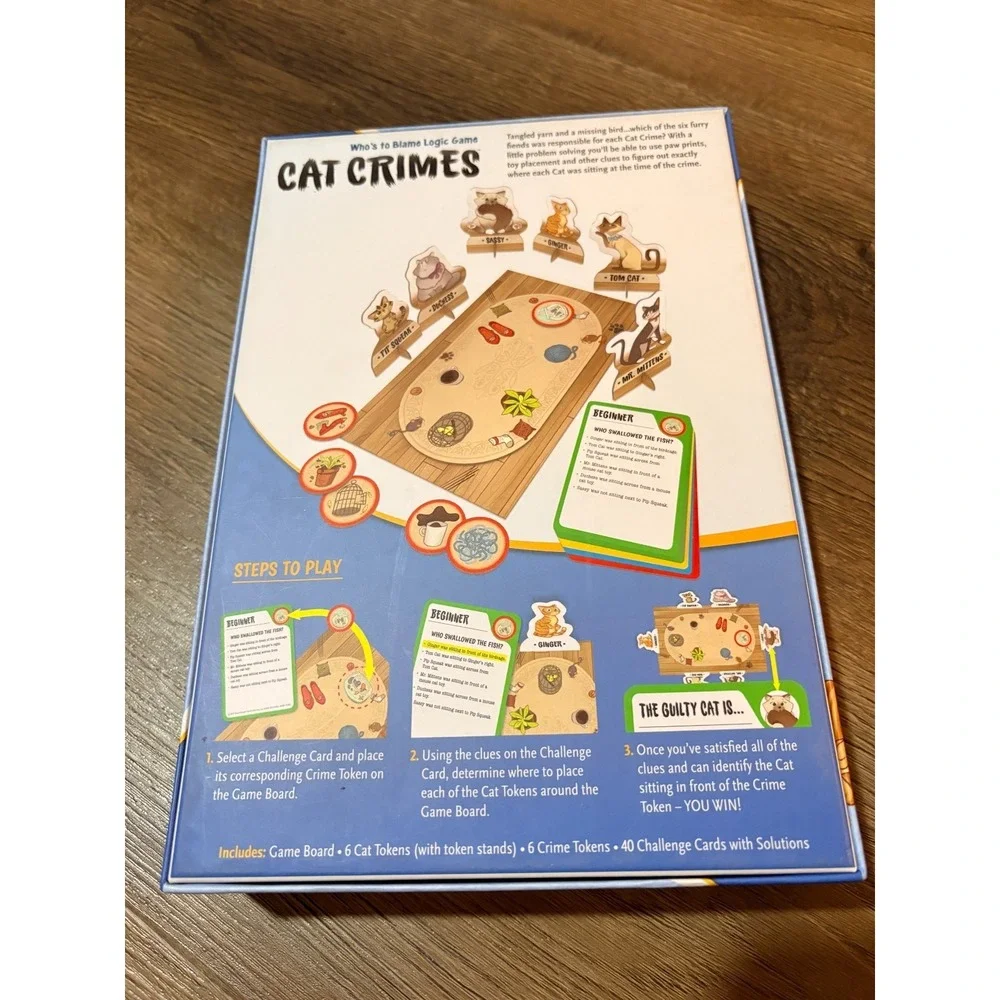 Cat Crimes Who's to Blame Logic Game Thinkfun Problem Solving Challenges Mystery